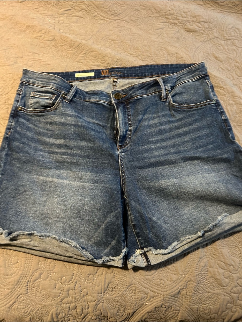 Kut from the Kloth Distressed Blue Denim Shorts